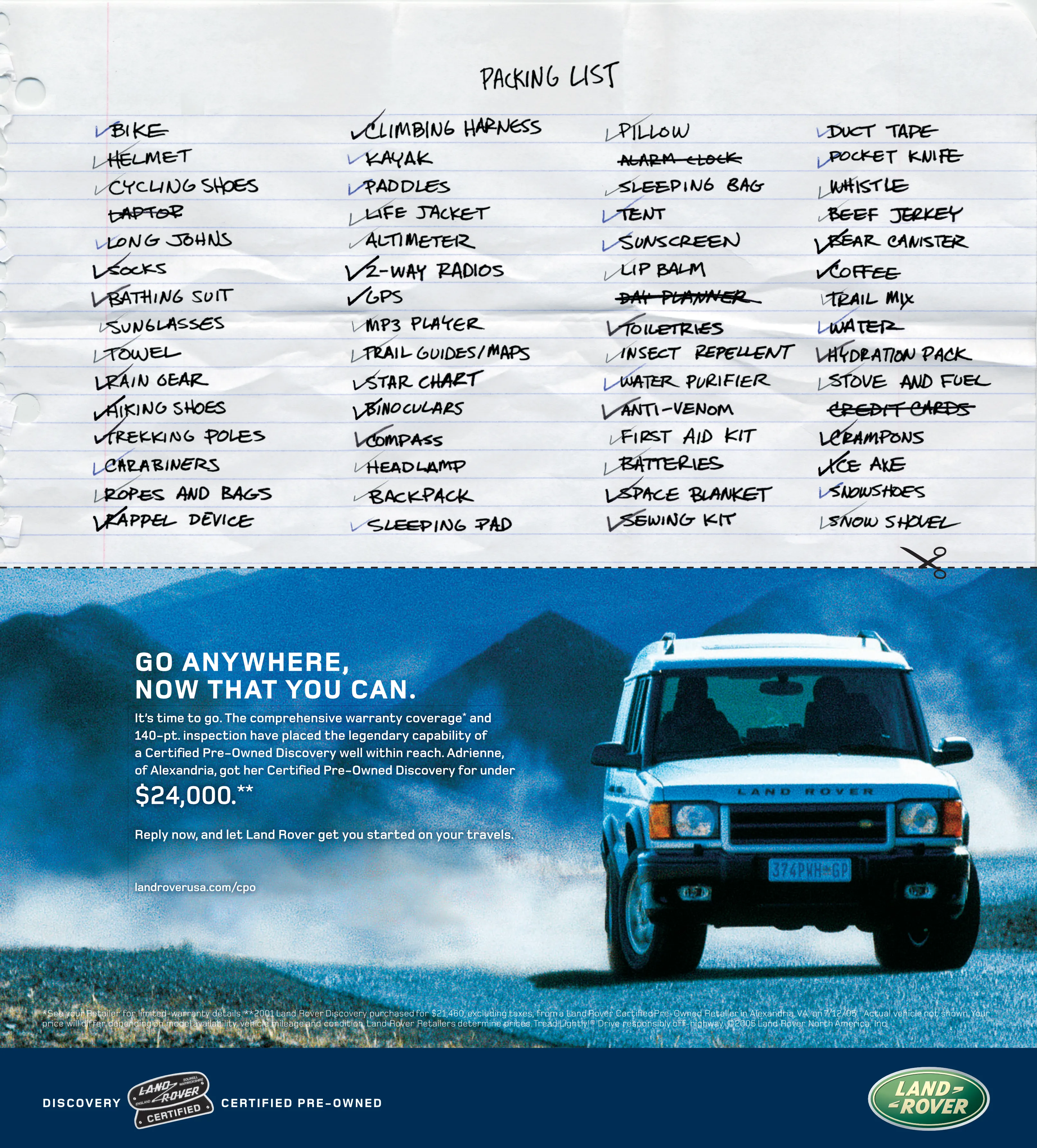 Land Rover CPO Written List